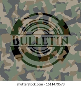 Bulletin on camouflaged pattern. Vector Illustration. Detailed.