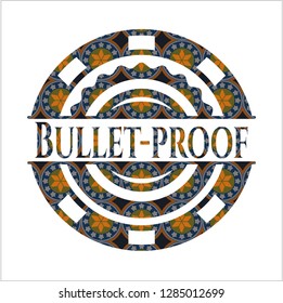 Bullet-proof arabesque emblem. arabic decoration.