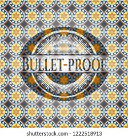 Bullet-proof arabesque style emblem. arabic decoration.