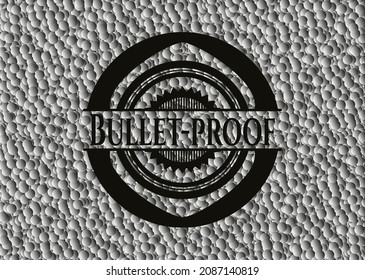 Bullet-proof black emblem with bubbles background. Vector Illustration. Detailed. 