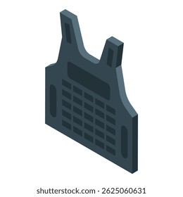 Bulletproof clothing providing safety and defense in an isometric perspective