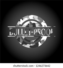 Bullet-proof grey camouflaged emblem