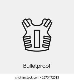 bulletproof icon vector. Linear style sign for mobile concept and web design. bulletproof vest symbol illustration. Pixel vector graphics - Vector.