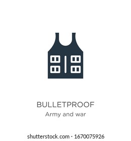 Bulletproof icon vector. Trendy flat bulletproof icon from army and war collection isolated on white background. Vector illustration can be used for web and mobile graphic design, logo, eps10