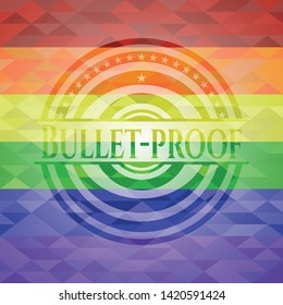 Bullet-proof lgbt colors emblem. Vector Illustration. Mosaic.