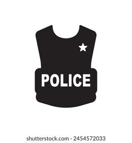 Bulletproof Police icon flat design vector