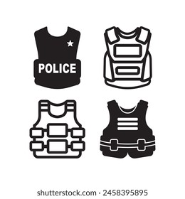 Bulletproof Police icon flat design vector