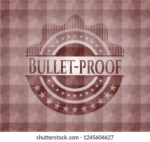 Bullet-proof red geometric badge. Seamless.
