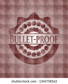 Bullet-proof red seamless geometric emblem.