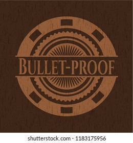 Bullet-proof retro style wooden emblem
