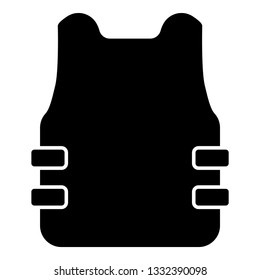 Bullet-proof vest flak jacket icon black color vector illustration flat style simple image