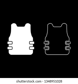 Bullet-proof vest flak jacket icon set white color vector illustration flat style simple image