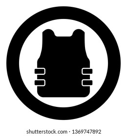 Bullet-proof vest flak jacket icon in circle round black color vector illustration flat style simple image