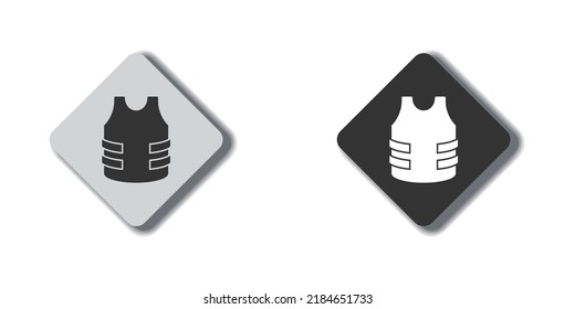 Bulletproof vest icon. Body armor symbol. Vector illustration.