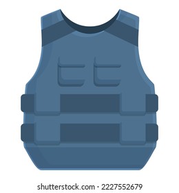 Vector de caricatura de icono de chaleco a prueba de balas. Balas de la policía. Swat armor