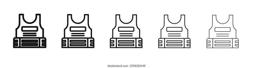 Kugelsichere Weste Symbol Design, Logo, App, UI. Vektorgrafik, EPS