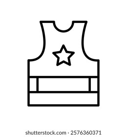 Bulletproof vest icon Flat fill set collection