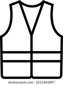 Ícone de colete à prova de balas, Elementos de modelo de design gráfico plano, Ícones de colete reflexivo, Sinal de ação obrigatório, isolado no fundo transparente, usado para aplicativo móvel, site e interface do usuário.