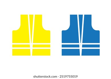 Ícone de colete à prova de balas, Elementos de modelo de design gráfico plano, Ícones de colete reflexivo, Sinal de ação obrigatório, isolado no fundo transparente, usado para aplicativo móvel, site e interface do usuário.