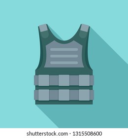 Bulletproof vest icon. Flat illustration of bulletproof vest vector icon for web design