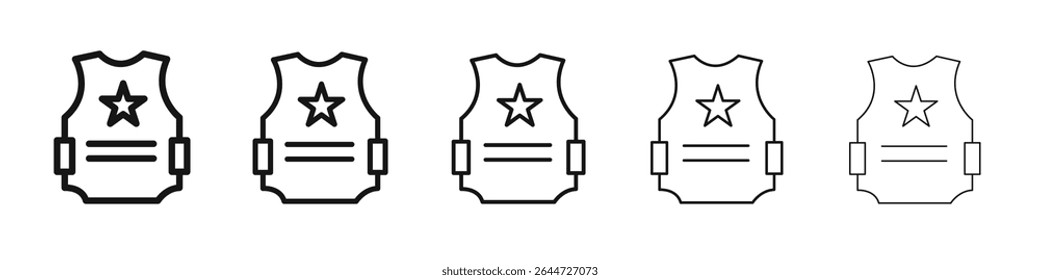 Bulletproof vest icon flat illustration set logo