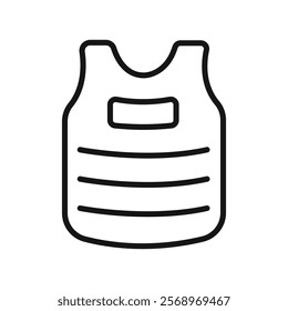 Bulletproof vest icon Isolated flat vector in outline