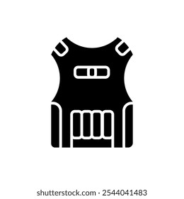 Bulletproof vest icon isolated on white background