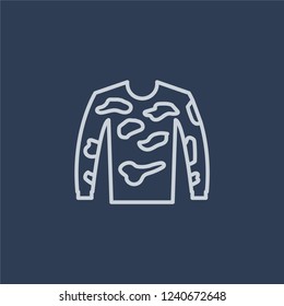Bulletproof Vest icon. Bulletproof Vest linear design concept from Army collection. Simple element vector illustration on dark blue background.