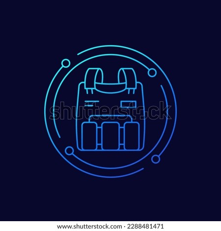 Bulletproof vest icon, linear design