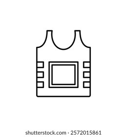 Bulletproof vest icon in liner stroke style