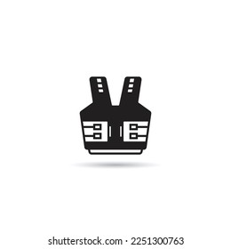 bulletproof vest icon on white background