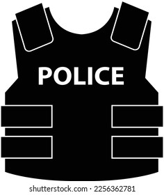 Bulletproof vest icon on white background. Police bulletproof vest sign. bullet proof vest symbol. flat style.
