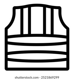 Bulletproof vest icon, outline style, suitable for crime and military concepts