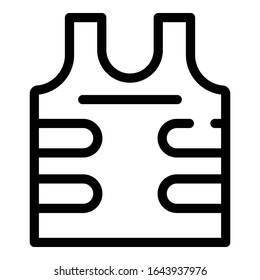 Kugelsicheres Westensymbol. Umriss kugelsichere Weste Vektorillustration Symbol für Webdesign einzeln auf weißem Hintergrund