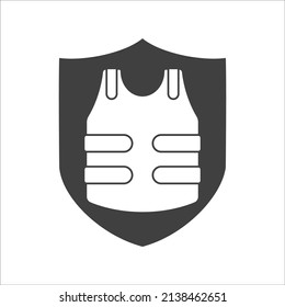 Bulletproof vest icon. Bulletproof vest outline vector icon. Vector graphics