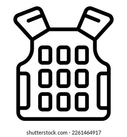 Bulletproof vest icon outline vector. Police kevlar. Tactical armor