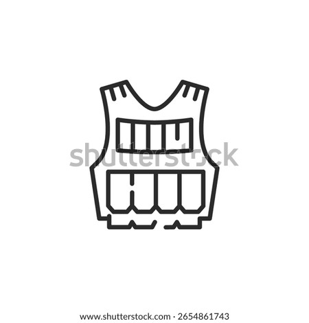 Bulletproof vest icon. Simple bulletproof vest icon for social media app and web design. Vector illustration
