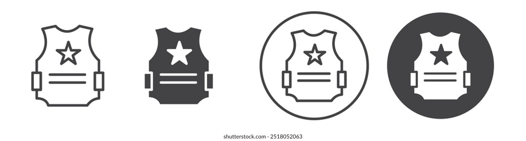 Bulletproof vest icon thin line illustration