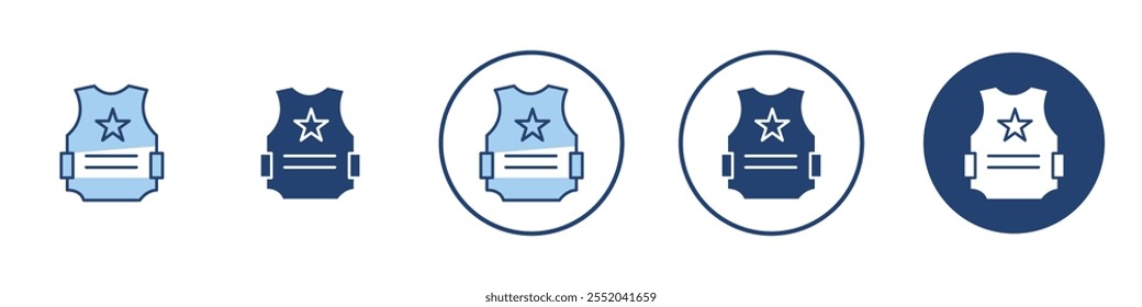 Bulletproof vest icon Thin line art isolated