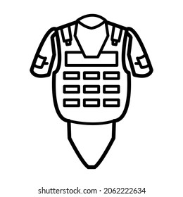 Bulletproof vest icon in trendy vector design illustration