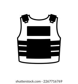Icono Vest a prueba de balas en vector. Logotipo