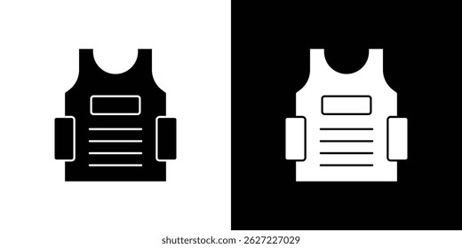 Bulletproof vest icon vector, solid illustration, pictogram