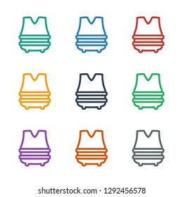 bulletproof vest icon white background. Editable outline bulletproof vest icon from war. Trendy bulletproof vest icon for web and mobile.