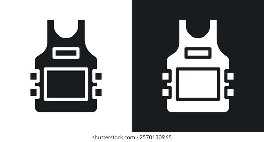 Bulletproof vest icons in flat syle