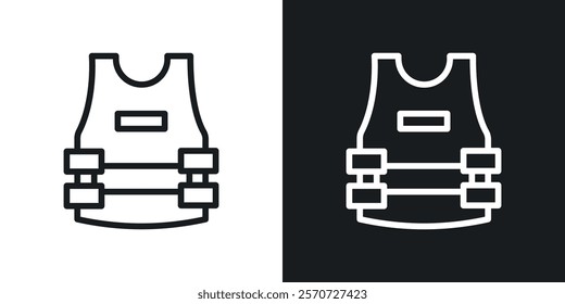 Bulletproof vest icons set vectors on white background.