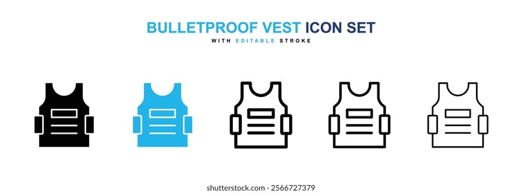 Bulletproof vest icons vector collection pack.