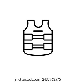 Bulletproof Vest Isolated Line Icon Style Design. Simple Vector illustration