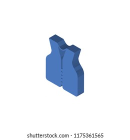 Bulletproof vest isometric left top view 3D icon