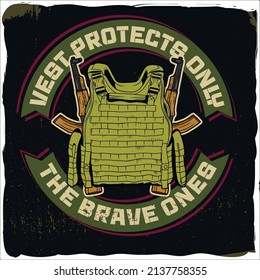 Bullet-dichte Westen und Maschinengewehre, T-Shirt-Design