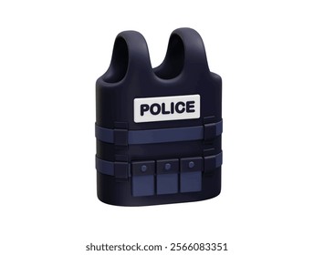 Bulletproof Vest Police Body Armor 3d illustration render icon